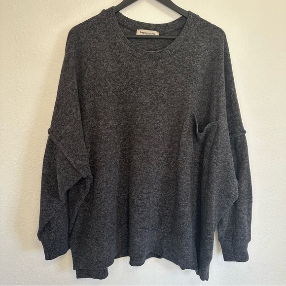 Impressions Gray Long Sleeve Sweatshirt with Front Pocket – Size 1X - Picture 1 of 7